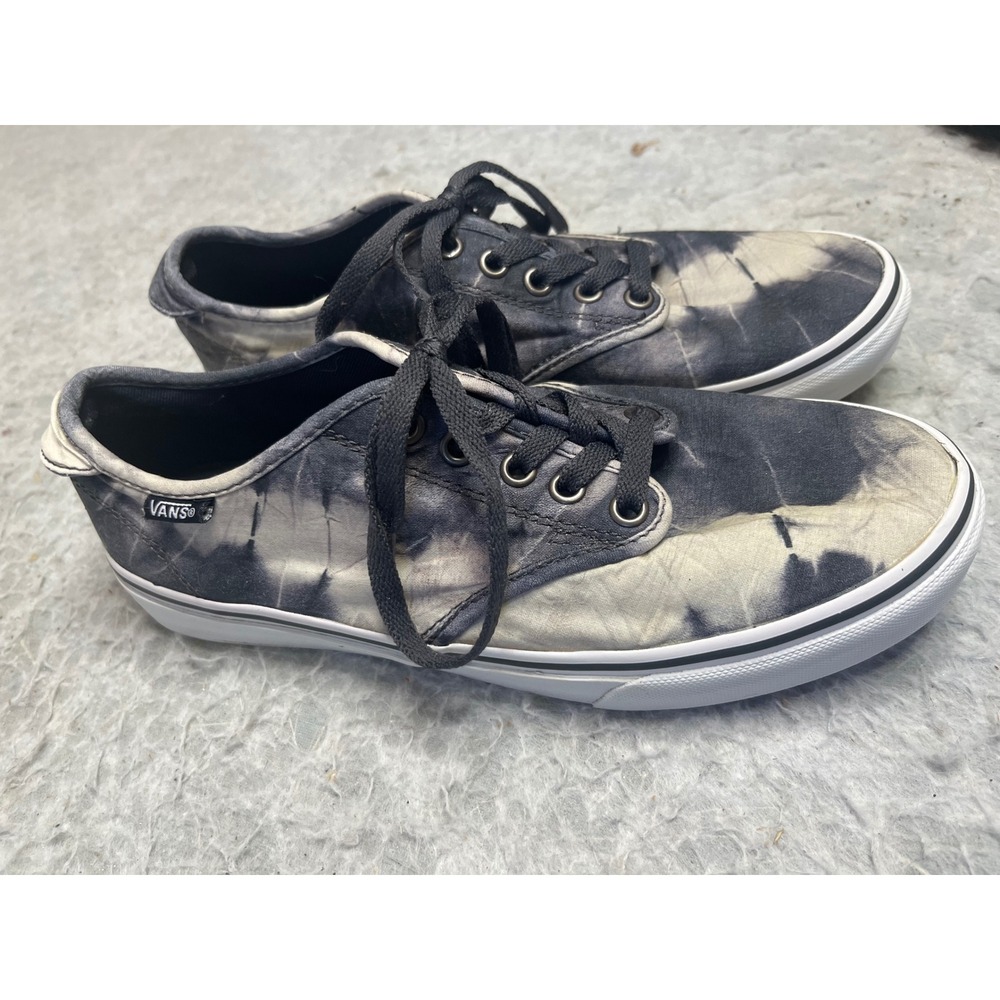 Vans UltraCush Tie Dye Sneakers Womens 8 Grey White Canvas Low Top‎ Skate Shoes